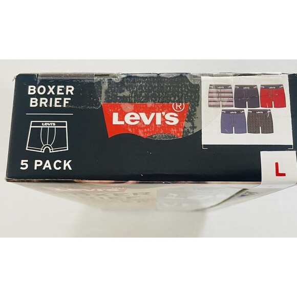 Levi’s Boxer Brief 100% Cotton 5 Pack Men’s L Style#5MB1986LW1 Color:AST - Picture 7 of 8